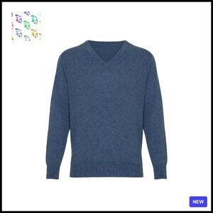 Men's Classic V-Neck Cashmere Sweater Luxurious Elegant Minimal Chic